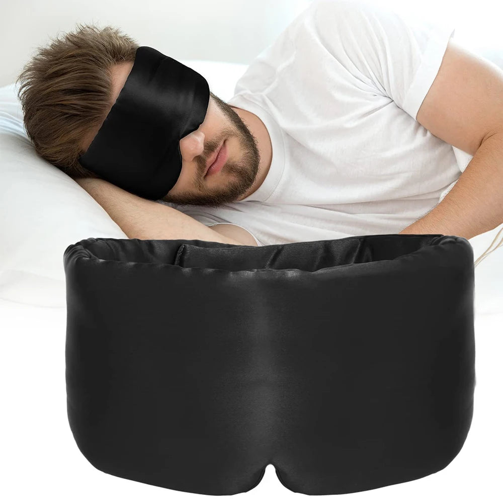 Maschera per dormire 100% seta di gelso che blocca la luce morbida imbottita 
