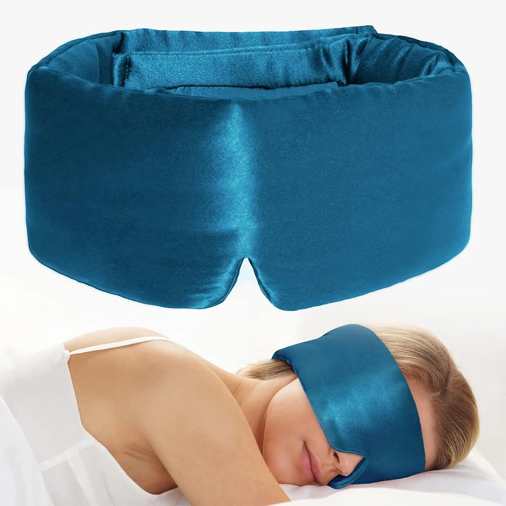 Maschera per dormire 100% seta di gelso che blocca la luce morbida imbottita 
