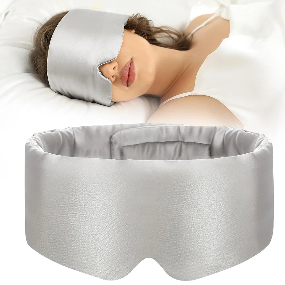 Maschera per dormire 100% seta di gelso che blocca la luce morbida imbottita 