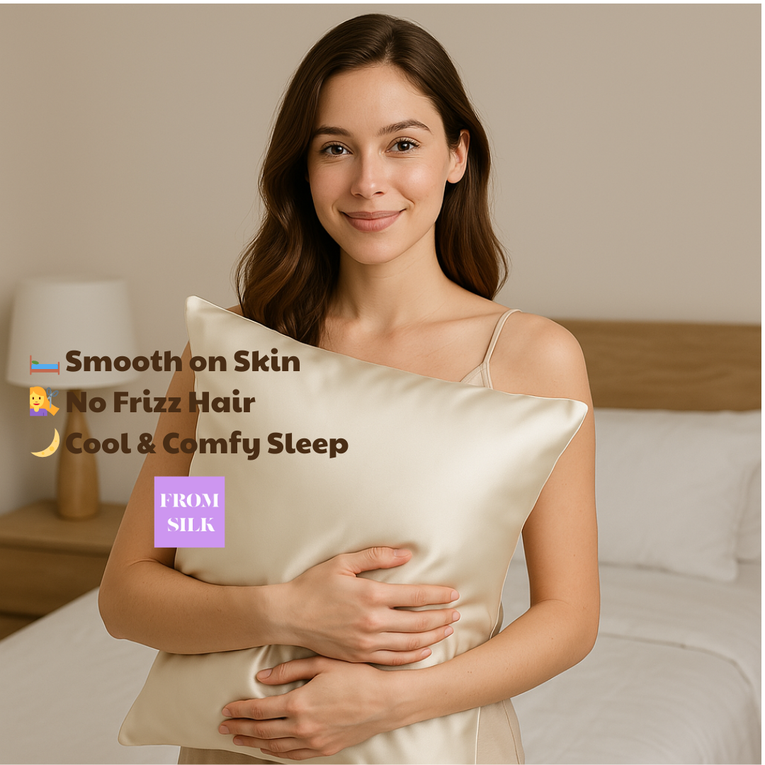 Set med 2 eller 4 kuddfodral 100 % naturligt Mulberry Silk Skyddar hår och hud