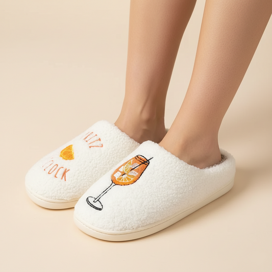 Spritz Slippers Soft Plush Spritz O'Clock