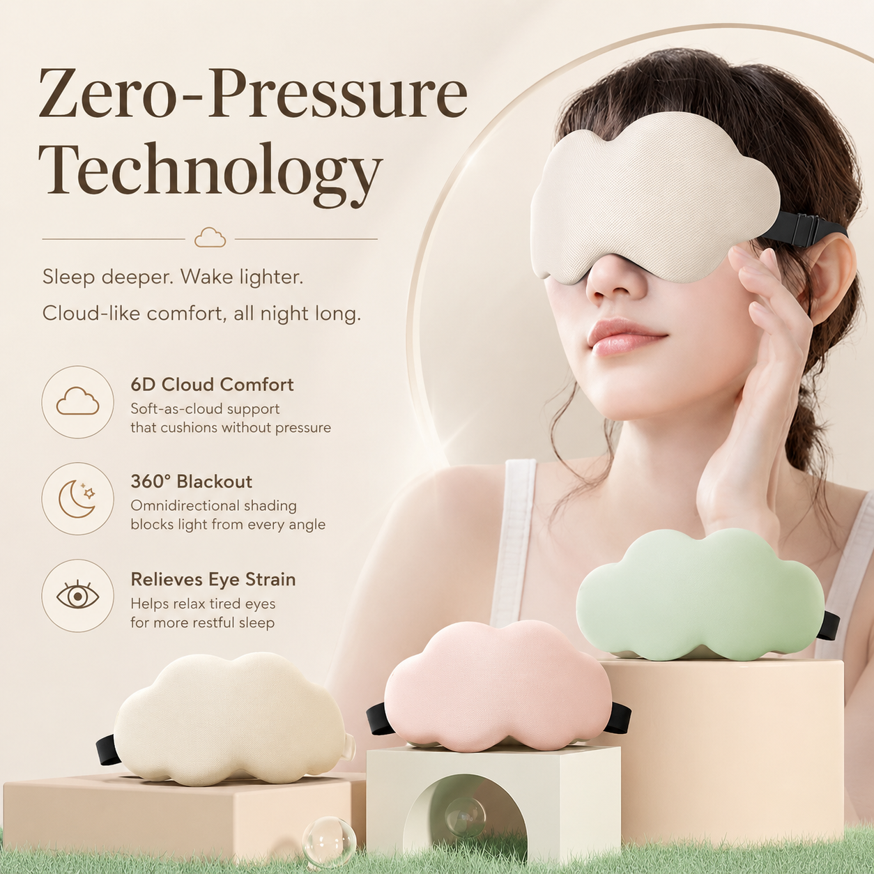 Zero-Pressure Cloud Sleep Mask