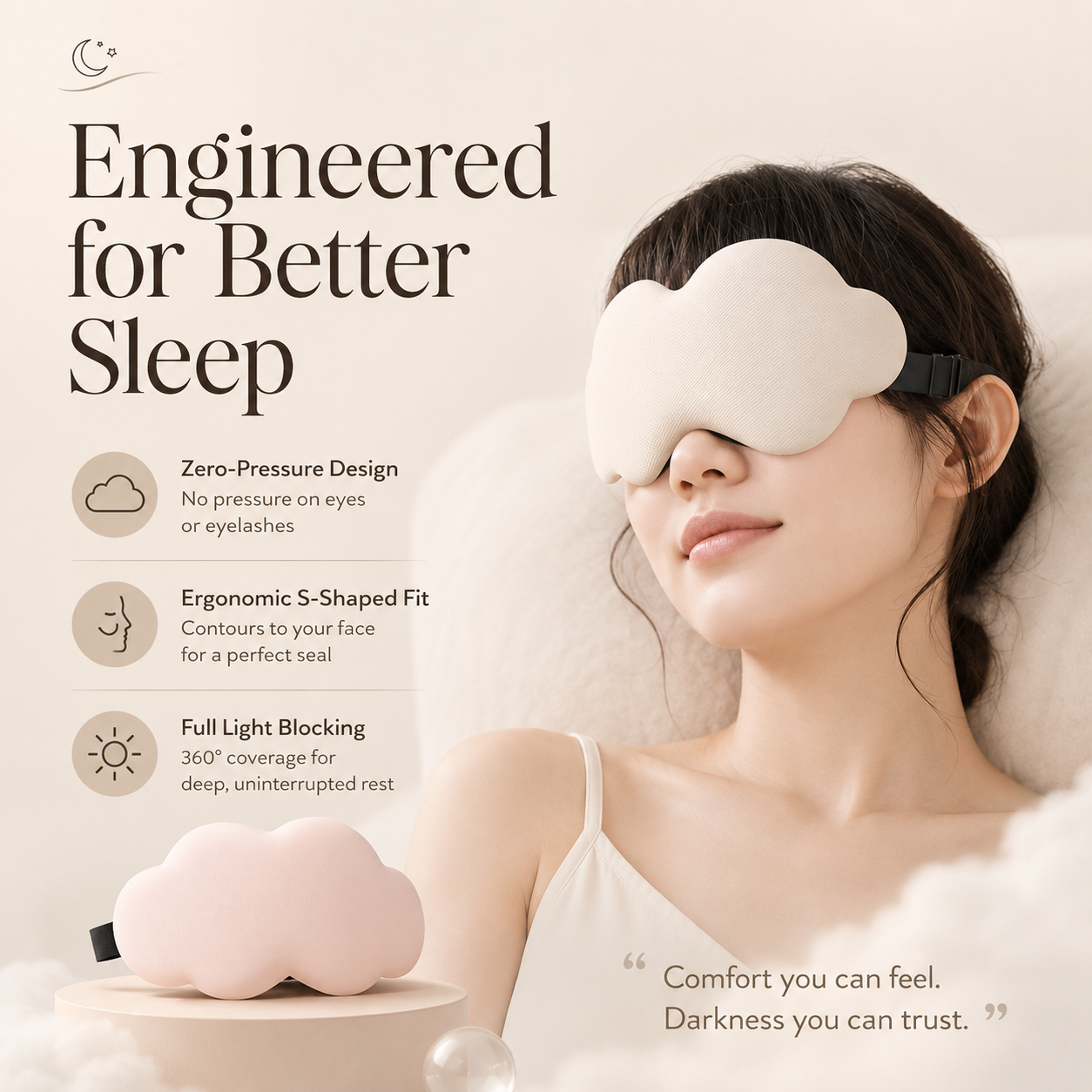 Zero-Pressure Cloud Sleep Mask